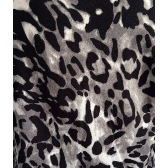 Relativity M Button Front Cardigan Sweater 3/4 Sleeve Bling Black Gray Print - Picture 7 of 9